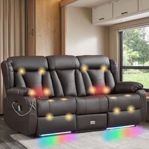 IBTKIG Zero Wall Reclining Sofa with Heat and Massage Power RV Recliner