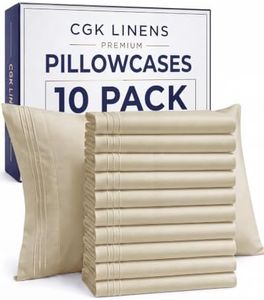 King Pillow Cases Set of 10 - Ultra Soft Hotel Quality Pillowcase Covers - Comfy & Wrinkle Free - Shrink, Stain and Fade Resistant - Easy-Care, Machine Washable Pillow Protectors - 10 Pcs Set - Cream