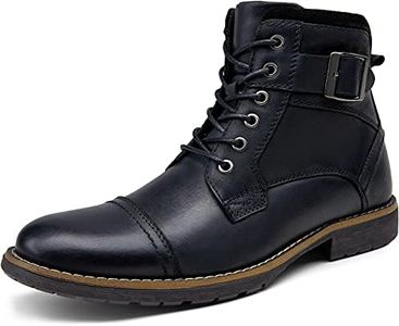 Vostey Men's Boots Boots for Men Casual Boots Motorcycle Combat Ankle Dress Boots Mens, Leatherbmy8001-black, 10