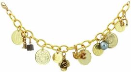 Gold-Layered Foreign Coins Charm Coin Bracelet Coin Jewelry