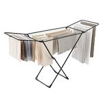 SONGMICS Clothes Drying Rack, Metal Laundry Drying Rack, Foldable, Free-Standing Airer, Black ULLR540B01