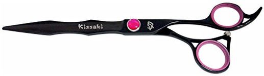 Kissaki Hair Scissors Haniku 7.0" Black Titanium Hair Cutting Shears Barber Scissors