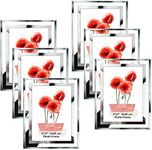 Schliersee 5x7 Glass Picture Frames Desktop Display Multi Mirror Edge Bulk Photo Frame Set, 6 Pack