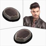 Artello® BMW Smart Hair Patch for Men, Matte Hair Wig in 100% Natural Human Hair, Lightweight and Transparent PU for Seamless Looks, 3x Optical Base (Colour: Natural Black) (9x7)