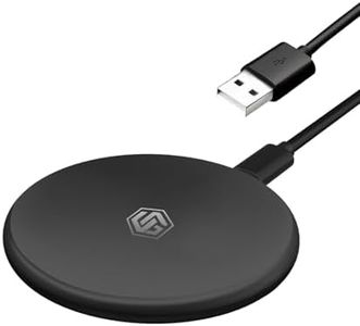 UNIGEN® UNIPAD 200 Wireless Charger, 15W Qi Fast Wireless Charging Pad [USB A to C Cable] Compatible with All Wireless Compatible Smartphones & Earbuds-Black