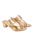 Shoetopia Pointed Toe Stylish Golden Pumps For Women & Girls /UK7