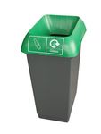 Chabrias Ltd 50 Litre Recycling Waste Bin - Made in England From 100% Recycled Plastic (Green Lid & Glass Logo)