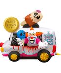 Holidayana Halloween Inflatables Large 8 ft Clown Ice Cream Truck - Inflatable Outdoor Halloween Decorations Blow Up Halloween Decorations for Yard, Lawn & Garden Internal Lights & Built-in Fan