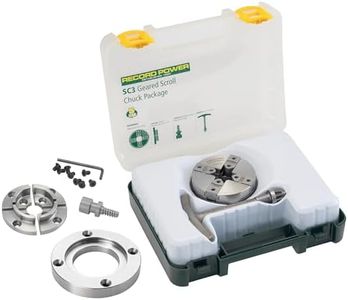 Record Power SC3 Geared Scroll Chuck Package, 89 mm (3 1/2") High Tensile Steel Body, 1" x 8 tpi Thread, 51 mm (2") Standard Jaw, 89 mm (3 1/2") Faceplate and Deep Wood Screw