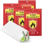 TIME APPIS 4 Pack Fire Blanket, 40''x40'' Emergency Fireproof Blankets for Home and Kitchen, with Reflective Strips Heavy Duty Fiberglass Insulation Fireblanket, Emergency Survival Safety