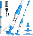 PoolyPoly Pool Vacuum Cleaner, 3 in 1 Electric Pool Hoover with Length Adjustable Handle, Rechargeable Vacuum for Spas, Hot Tubs, Small Pools, 90 Minutes Running Time, Blue