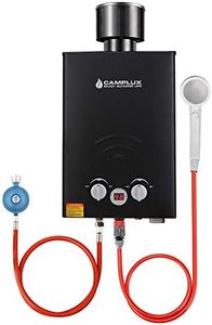 CAMPLUX BW158BC-DE Tankless Gasdurchlauferhitzer mit Regenhaube, Tragbar LPG Durchlauferhitzer, 6 Liter, 12kW, 50mbar, Campingdusche