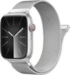 GETSABLE Stainless Steel Loop Magnetic Clasp Replacement band Compatible with iWatch Bands Ultra Series 9 8 7 SE 6 5 4 3 2 1,(45mm/44mm/42mm/49mm, Silver)