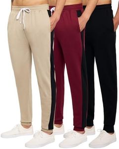 Real Essentials Big & Tall King Size Mens Joggers Sweatpants Fleece Pants Sweat Clothing Pockets Baggy Elastic Cuffed Workout Bottom Athletic Soft Warm Winter Gym Active, Set 9, 4X, Pack of 3