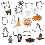 Jsdoin 12 Pieces Halloween Cookie Cutters, Stainless Steel Biscuit Cutter Set with Pumpkin, Witch Hat, Bat, Ghost, Skull, Shaped Mould for Pastry Baking Fondant Kids Clay, Halloween Decoration