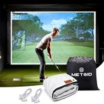 Golf simulator impact screen display projection screen for golf training, 20pcs Ball Bungee Cords, indoor super clear golf impact screen 118 * 157 inches(9.8 x 13 ft)