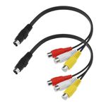 Create idea 2PCS 4 Pin S-Video to 3 RCA AV Female Cable for TV/HDTV Camcorder CD Player VCR DVR PVR DVD Player Set-Top-Box PC Laptop TV 0.3m