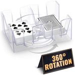 Canasta Card Holder - 6 Deck Plastic Revolving Card Game Holder for Valentines Gift