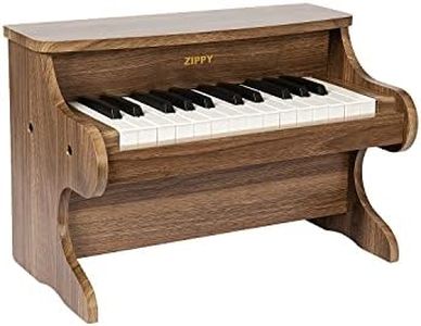 ZIPPY Kids Piano Keyboard, 25 Keys Digital Piano for Kids, Mini Music Educational Instrument Toy, Wood Piano for Toddlers Girls Boys, Walnut