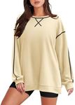 Zeagoo Women's Oversized Sweatshirts Long Sleeve Crewneck Pullover Tops 2024 Fall Winter Trendy Side Zip Going Out Hoodies