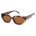 SOJOS Trendy Cute Cat Eye Polarized Sunglasses for Women Fashion Cateye Womens Sunnies SJ2237 Tortoise Frame Brown Lens