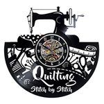 Quilting Wall Clock 12 in(30cm) Black Decor Modern Decorative Vinyl Record Wall Clock This Clock is A Unique Gift to Your Friends and Family for Any Occasion …