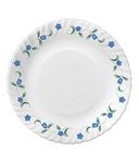 La Opala Diva Classique Collection Opal Glass Crockery | for Family of 6 | Dinner Set 33 pcs Juniper Blue | Plates & Bowls for Dining | Microwave Safe | 100% Vegetarian | Extra Strong | White