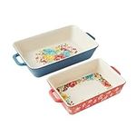 The Pioneer Woman Fancy Flourish 2-Piece Rectangular Ceramic Baker Set