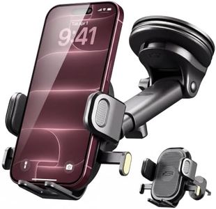 Bracketron Easy OneClick 3-in-1 Universal Car Phone Mount - Dashboard, Windshield & Air Vent Cell Phone Holder for Truck - Hands-Free Clamp, Heavy Duty Suction Cup, 360 Rotation Telescoping Arm