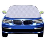 Kerizher Car Windscreen Cover,Snow UV Ice Protection Windshield Cover with 2 Hooks and 2 Mirror Covers,Four-Layered Windshield Frost Cover for Car,SUV,Truck (145cmx118cm)