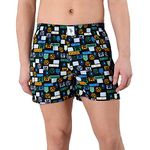 U.S. POLO ASSN. Men Graphic Print Cotton I657 Boxers - Pack of 1 (BLACK-SYMBOLS M)