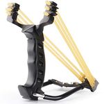 UDee Powerful Metal Slingshot with Rubber Bands Folding Wrist-Black