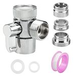 Doafoce 3-Way Shower Diverter Valve G1/2"" M22 X M24 Shower Head Adapter for Shower 3 Way Kitchen Tap Diverter Shower System Component Replacement Part for Kitchen/Bathroom/Sink Faucet