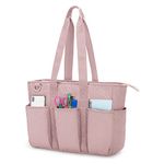 Fasrom Teacher Tote Bag for Women, Large Teacher Work Bags with Laptop Compartment for Teacher Supplies (Empty Bag Only), Pink