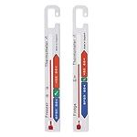 Twin Pack Fridge Freezer Thermometer Pack with Colour Coded Refrigerator Safe Temperature Zones - Ideal Freezer and Fridge Temperature Thermometer Pack