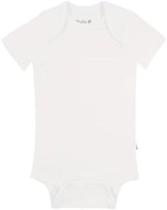 KYTE BABY Short Sleeve Unisex Baby Bodysuits, Rayon Made From Bamboo Material (6-12 Months, Cloud)