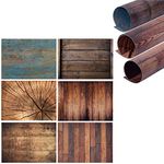 Selens 3PCS 6 Patterns Background Paper Backdrop 56x89cm 2 in 1 Wood Tree Grain Texture Kit Food Photography Photo Studio for Flat Lay Tabletop Product Props Jewelry Cosmetics Shooting, Double Sided