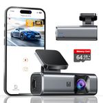 galphi 4K Dash Cam Front, Built-in 5G WiFi, 64GB Card Included, Dash Camera for Cars, Mini Dashcam for Cars with Loop Recording, G-Sensor, 24 Hours Parking Monitor, APP, Support 256GB Max