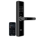 QUBO Smart Door Lock Select from Hero Group | 6-Way Unlocking | 5 Bolts | Fingerprint | Remote Unlocking via OTP | PIN | Access Card | Mobile App | Mechanical Key | 2 Years Brand Warranty | (Black)