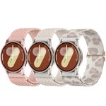 Delidigi Stretchy Straps for Samsung Galaxy Watch 7/6/5/4 40mm 44mm Galaxy Watch FE 40mm/Watch 5 Pro 45mm/Watch 6 Classic 43mm 47mm/Watch 4 Classic 42mm 46mm/Watch Active 2 Nylon Bands Women