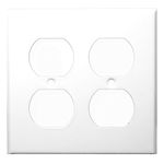 Morris 83222 Painted Steel Wall Plate, 2 Gang, White