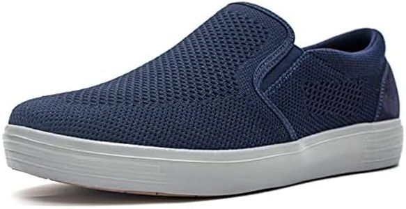 TIOSEBON Men's Mesh Slip on Walking Loafer Shoes Memory Foam Arch Support Resistant Work Drving Tennis Sneaker Navy 11.5 US