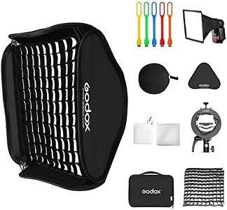 GODOX 32x32inch /80x80cm Foldable Flash Softbox Kit with Grid, Godox S2 S-Type Speedlite Bracket Bowens Mount and Carrying Case for Camera Flash Speedlight Studio Photography Video Shooting