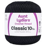 Coats Crochet Classic Crochet Thread, 1 Pack, Black, 1050 Foot