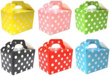 Lotus 30 x Polka Dots Spotty Design Children/Kids Party Boxes Carry Food Meal Fun Picnic Birthday Wedding Favour / Baby Shower Party Halloween Trick or Treat Box Loot Bag (Mixed Colours)