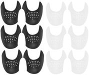 Changyeah 6 Pairs Anti-Wrinkle Shoe Crease Guard for Sneaker and Casual Shoes, Anti Crease Shoe Protectors, Shoe Crease Protectors for Air Force Shoes,Women and Men(S,Black, White)