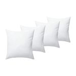 Rohi Pack Of 4 Hypoallergenic Duck Feather Cushion Inserts 40cm x 40cm (16"x 16") - Double Stitched Seams - Bed & Sofa Cushions with Duck Feather & Down Filling (pack of 4,16" x 16" | 40cm x 40cm)