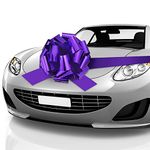 Big Car Bow Pull Bow Car Gift Wrapping Bow with 20 ft Christmas Bows for Cars Decor New Houses Gift Bow(20 Inch,Glossy Purple)