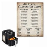 Air Fryer Conversion Chart Air Fryer Accessories, Air Fryer Chart Cheat Sheet Cooking Times Temperature Quick Reference Guide Air Fryer Cooking Kitchen Unit Conversion Chart Oven Temperature Stickers