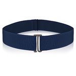 cobee Women Invisible Belts, Women Stretch Belt Adjustable Elastic Belt with Flat Buckle No Show Waist Belts for Jeans Pants Dresses (Dark Blue)